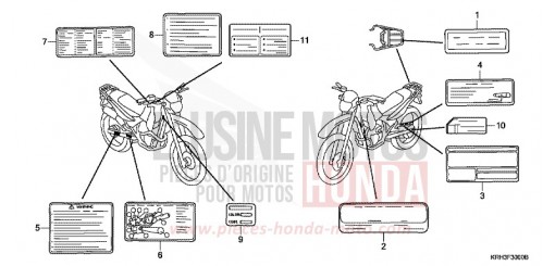 ETICHETTA DI AVVERTIMENTO XR125L4 di 2004